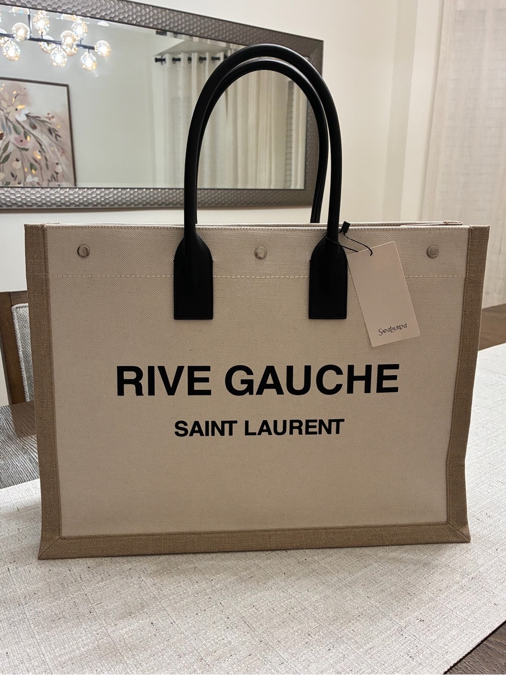 Saint Laurent Rive Gauche Large Canvas Tote Bag